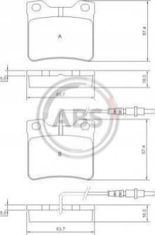 Комплект тормозных колодок, дисковый тормоз A.B.S. 36683 (фото 1)