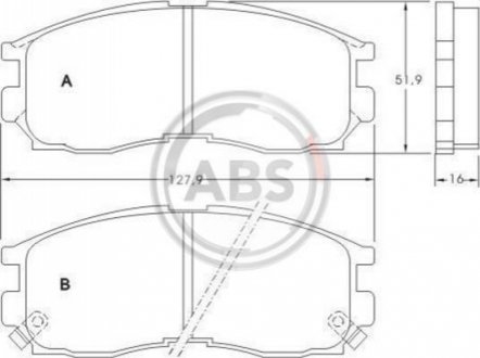 Комплект тормозных колодок, дисковый тормоз A.B.S. 36763 (фото 1)