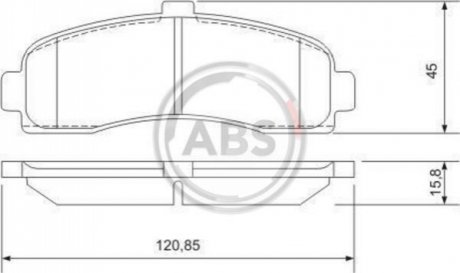 Комплект тормозных колодок, дисковый тормоз A.B.S. 36848 (фото 1)