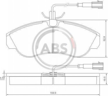 Комплект тормозных колодок, дисковый тормоз A.B.S. 37171