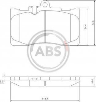 Комплект тормозных колодок, дисковый тормоз A.B.S. 37261