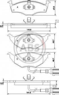 Комплект тормозных колодок, дисковый тормоз A.B.S. 37337