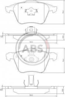 Комплект тормозных колодок, дисковый тормоз A.B.S. 37344