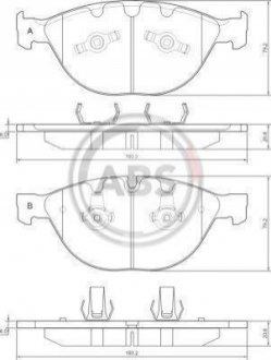 Комплект тормозных колодок, дисковый тормоз A.B.S. 37370 (фото 1)
