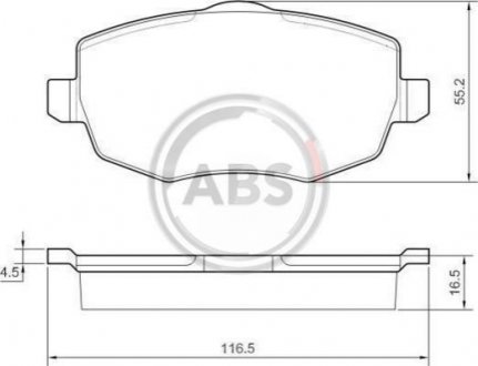 Комплект тормозных колодок, дисковый тормоз A.B.S. 37444 (фото 1)