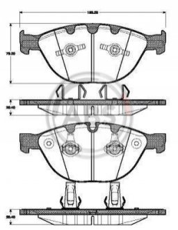 Комплект тормозных колодок, дисковый тормоз A.B.S. 37463