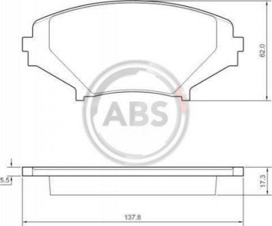 Комплект тормозных колодок, дисковый тормоз A.B.S. 37472 (фото 1)