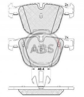 Комплект тормозных колодок, дисковый тормоз A.B.S. 37704