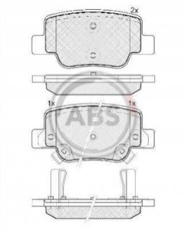 Комплект гальмівних колодок, дискове гальмо A.B.S. 37735
