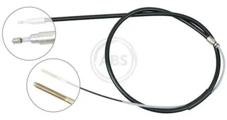 Трос ручного тормоза зад. BMW 3 е46 99- Л. (1693/1140) A.B.S. K19997