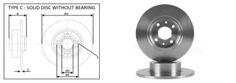 Диск тормозной задний (кратно 2) fiat bravo ii (198_) (06-16) (шт) A-PLUS 61431AP