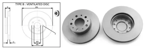 Диск тормозной перед. Fiat Ducato 2,2D-2,3D 06- (280x28) A-PLUS 61432AP