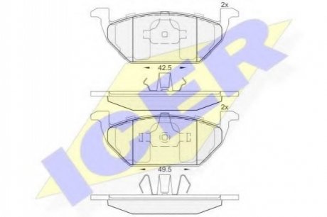 Комплект тормозных колодок, дисковый тормоз ABE C1A018ABE (фото 1)