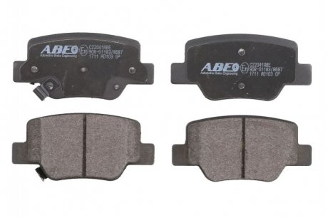 Комплект тормозных колодок, дисковый тормоз ABE C22041ABE (фото 1)