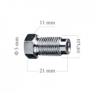 Штуцер 3/8x24 гальмівної трубки 4,75мм (тато) L=21мм ACS 5-100-109