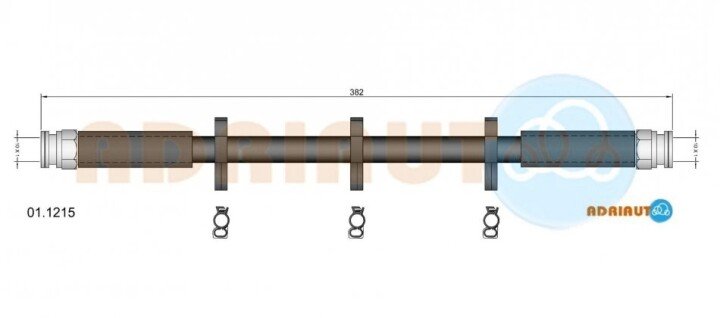 Fiat шланг тормозной передн. alfa 164 -98 ADRIAUTO 01.1215 (фото 1)