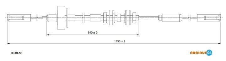 Трос, управління зчепленням ADRIAUTO 03.0120 (фото 1)