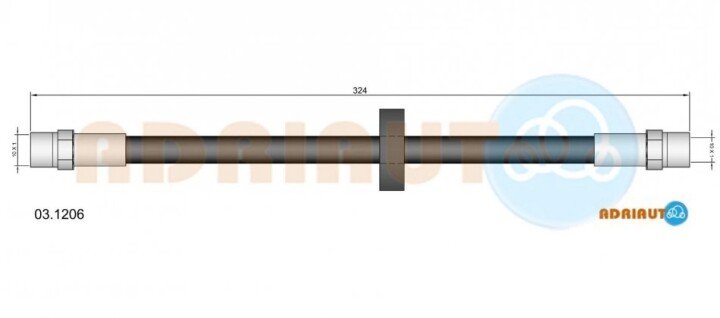 Vw шланг торм.передній audi100 -86 ADRIAUTO 03.1206 (фото 1)