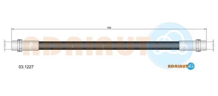Audi шланг тормозной задн. 80 91-, a4,a6 164мм ADRIAUTO 03.1227 (фото 1)