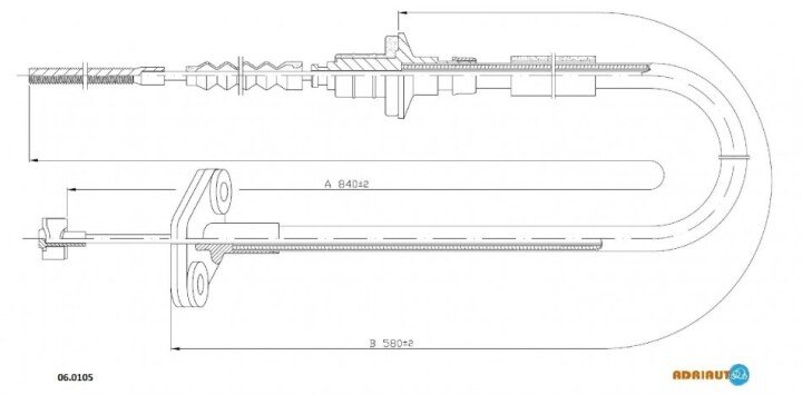 Chevrolet трос зчеплення 845/580 мм matiz 0,8 05- ADRIAUTO 06.0105 (фото 1)