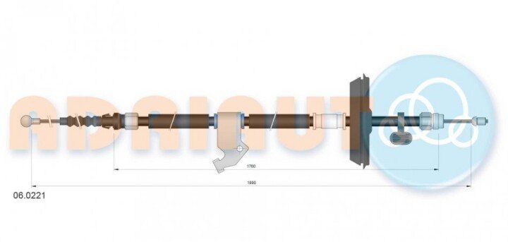 Трос, стоянкове гальмо ADRIAUTO 06.0221 (фото 1)