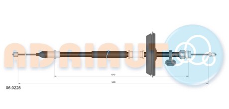 Трос, стоянкове гальмо ADRIAUTO 06.0228
