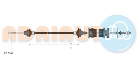 Citroen трос зчеплення zx 1,6-1,9 91-657/369mm ADRIAUTO 07.0142 (фото 1)