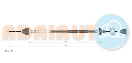 Citroen трос зчеплення xsara 1,6-1,8-1,9ds 00- ADRIAUTO 07.0164 (фото 1)