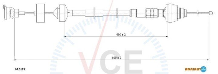 Трос, управление сцеплением ADRIAUTO 07.0179 (фото 1)
