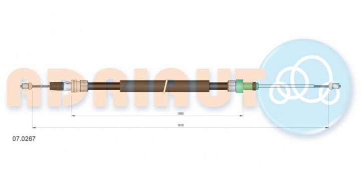 Citroen трос ручного тормоза c3 лев.+ прав. ADRIAUTO 07.0267 (фото 1)