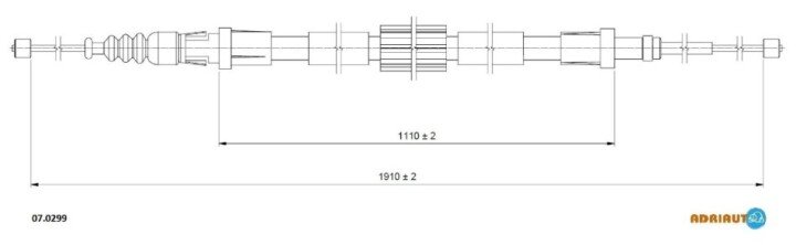 Citroen трос ручного тормоза пр./лев. c3 picasso 10- ADRIAUTO 07.0299 (фото 1)