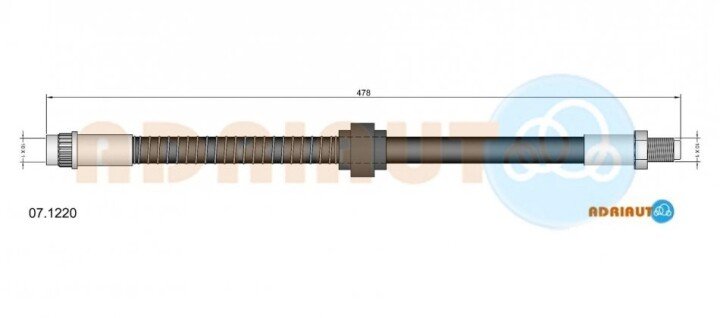 Citroen шланг гальмівний пров.c2/c3/berlingo ADRIAUTO 07.1220 (фото 1)