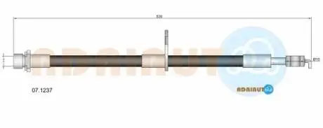 Citroen шланг тормозной пер. лев.c1, toyota aygo ADRIAUTO 07.1237