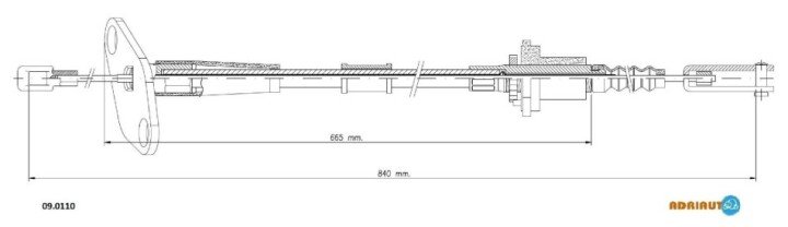 Трос, управление сцеплением ADRIAUTO 09.0110 (фото 1)