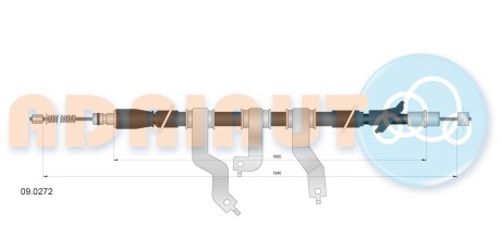 Трос стояночного тормоза зады налево ADRIAUTO 09.0272 (фото 1)