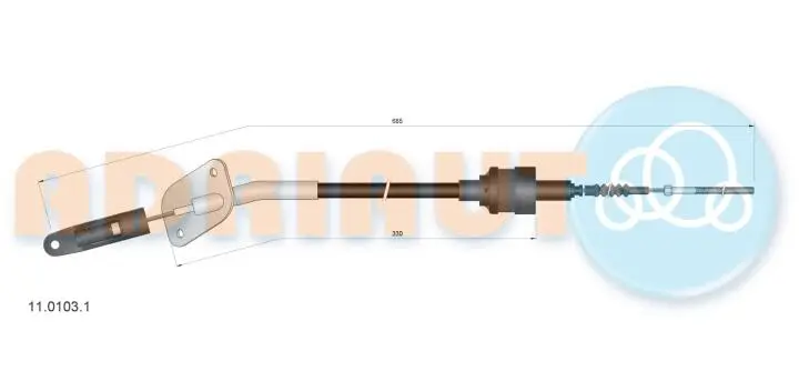 Фото 1 - Fiat трос сцепления fiorino -ds 10/95- (690/235) ADRIAUTO 11.0103.1 Fiat трос сцепления fiorino -ds 10/95- (690/235) ADRIAUTO 11.0103.1 (фото 1)