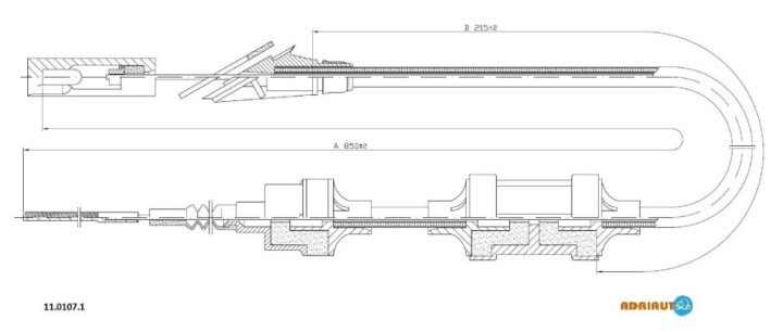 Fiat трос сцепления punto все 3/94-6/94 (854/211+103) ADRIAUTO 11.0107.1 (фото 1)