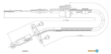 Трос сцепления (685мм-305мм) FIAT PALIO, SIENA 1.2-1.6 04.96- ADRIAUTO 1101111