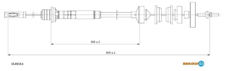 Fiat трос зчеплення evasion/jumpy 2,0tb-1,9tds 95- ADRIAUTO 11.0113.1 (фото 1)