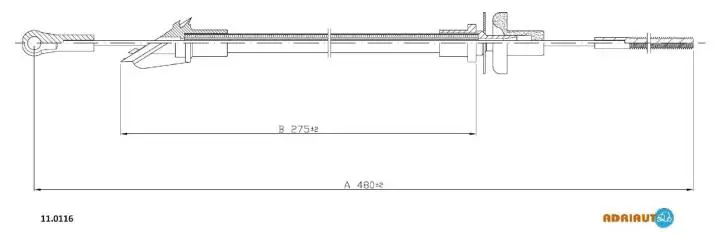 Фото 1 - Fiat трос зчеплення fiorino 81- ADRIAUTO 11.0116 Fiat трос зчеплення fiorino 81- ADRIAUTO 11.0116 (фото 1)