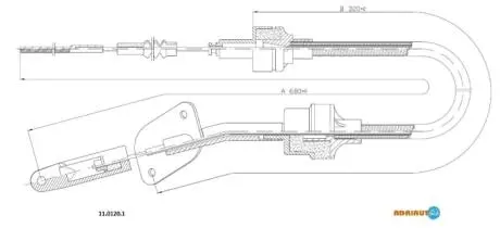 Fiat трос сцепления fiorino -ds 97- (678/220) ADRIAUTO 11.0120.1