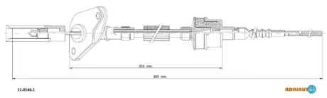 Трос сцепления (1000мм-625мм) FIAT 500, PANDA 1.4 10.06- ADRIAUTO 1101461