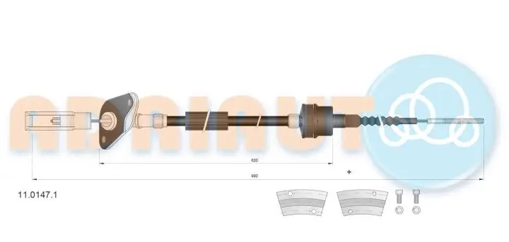 Фото 1 - Трос зчеплення ADRIAUTO 1101471 Трос зчеплення ADRIAUTO 1101471 (фото 1)