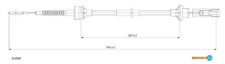 Fiat трос сцепления tipo/tempra tds lancia 89-93 (76 ADRIAUTO 11.0167