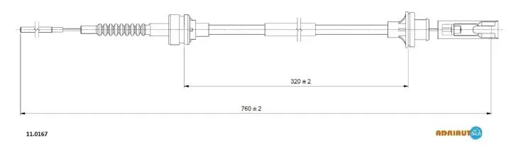 Fiat трос сцепления tipo/tempra tds lancia 89-93 (76 ADRIAUTO 11.0167 (фото 1)