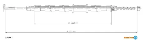 Трос стояночного тормоза задн (1515мм-1285мм) FIAT SIENA 1.3-1.6 04.96-12.12 ADRIAUTO 1102112