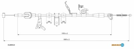 Suzuki трос ручного тормоза лев.sx4 06- ADRIAUTO 11.0213.2 (фото 1)