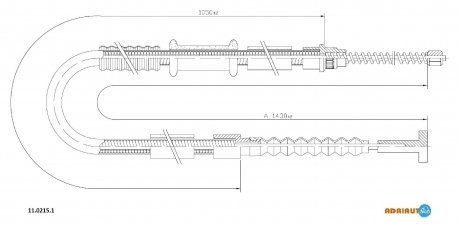 Трос ручного гальма задній лев бараб ADRIAUTO 11.0215.1