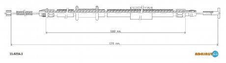 Fiat трос ручного тормоза задн. пров. brava, bravo 1,4 (бараб) 95- ADRIAUTO 11.0216.1