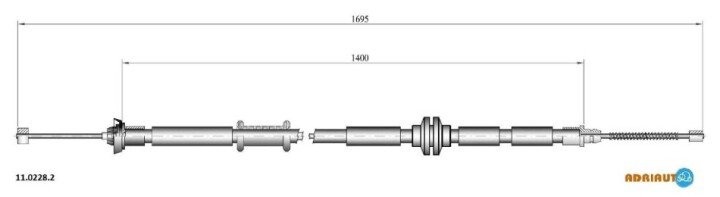 Тросик, cтояночный тормоз ADRIAUTO 11.0228.2 (фото 1)